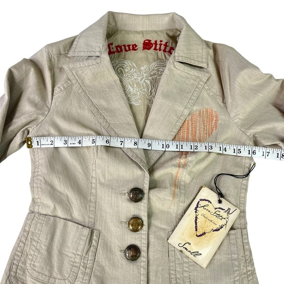 Love Stitch Embroidered Floral Cropped Blazer Womens Size S (NWT) - Picture 14 of 15